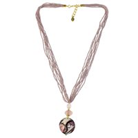 Necklace Artigianale Woman Collezione Prestige in Glass COLLANA PENDENTE ROSA - COLLANA PENDENTE ROSA
